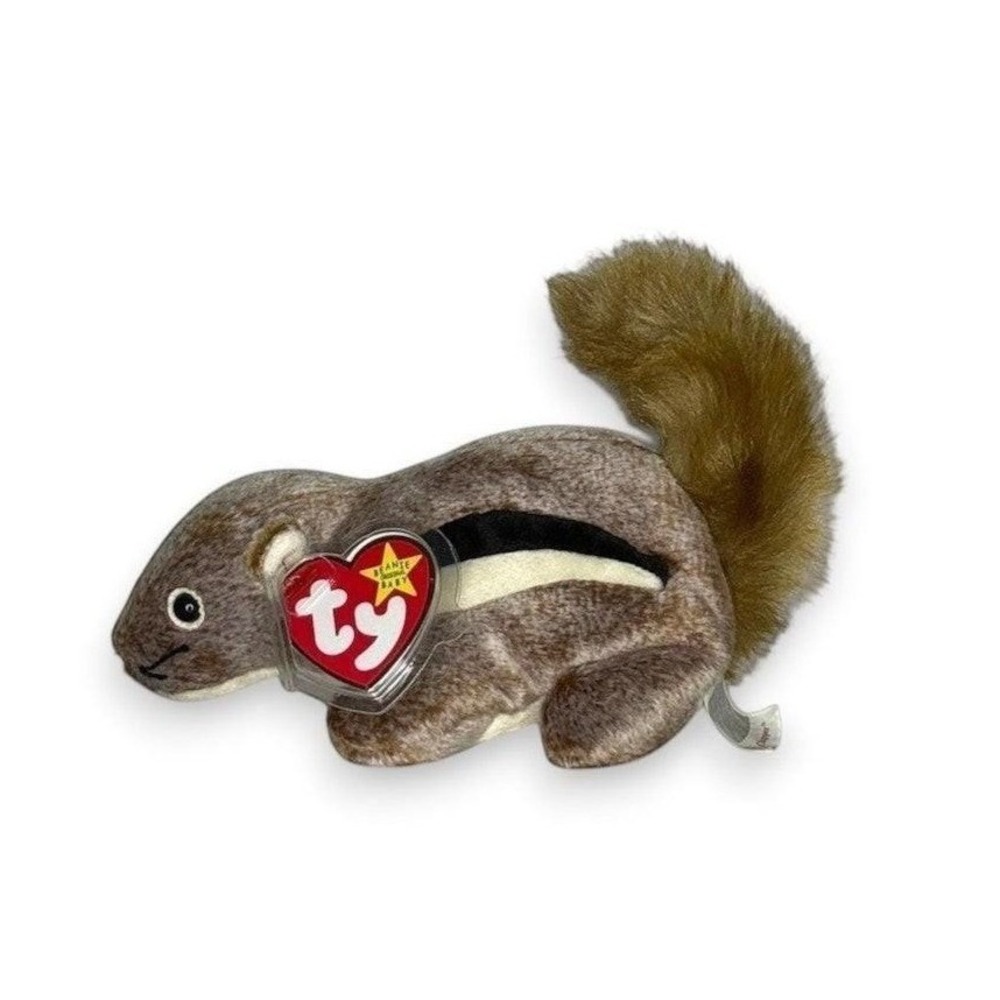 Chipper the Chipmunk Ty Beanie Baby | Woodland Trail Tot | Mint Heart Tag